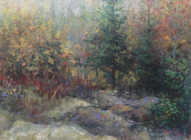 Tom Bailey, "Morning Mountain Mist," Various Pastels on Sanded Paper, 12 x 16 in.