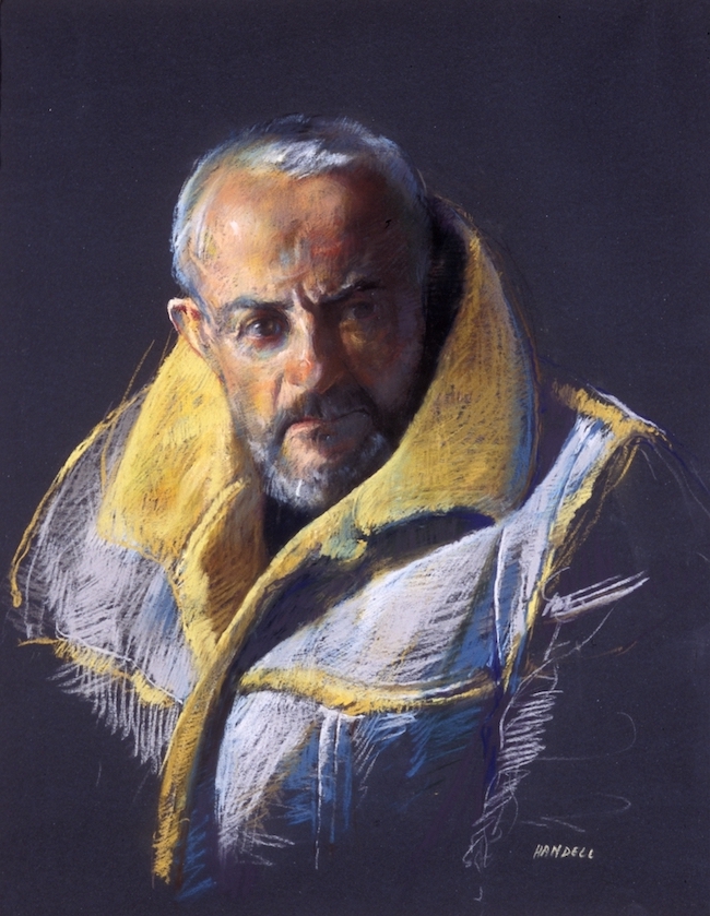 Albert Handell, "Portrait of Jerry Schiffer," 1968, pastel on mounted archival board 3M...600grit wet or dry Tri-mite sanded paper, 24 x 18 in