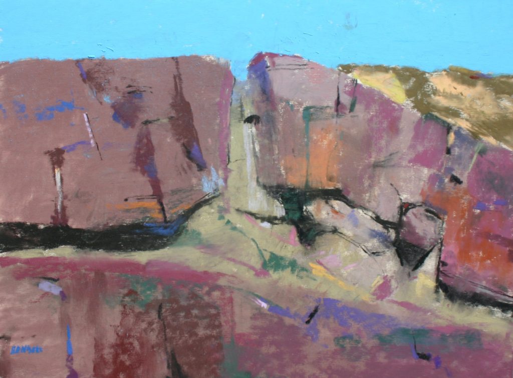 Albert Handell, "The Mauve Rocks," pastel, 9 x 12 in.
