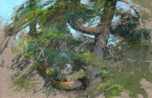 Albert Handell, "The Swirl of Life," watercolour and pastel on Wallis paper, (painted on location), 12 x 18in.