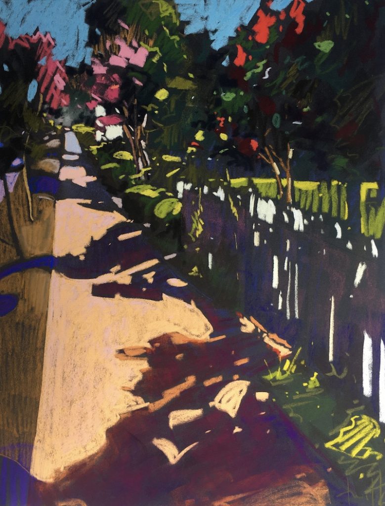 Tara Will, “Crepe Myrtle Walk,” 2020, soft pastel, 25 x 19 inches.