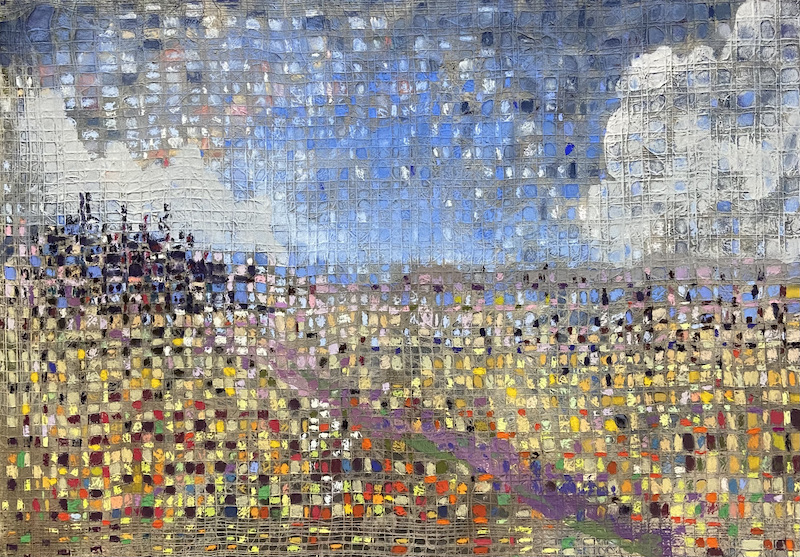 Mark Price, "Drifting Homeward," 2021, various pastels on Thai gossamer paper panel. 17 x 23 in 