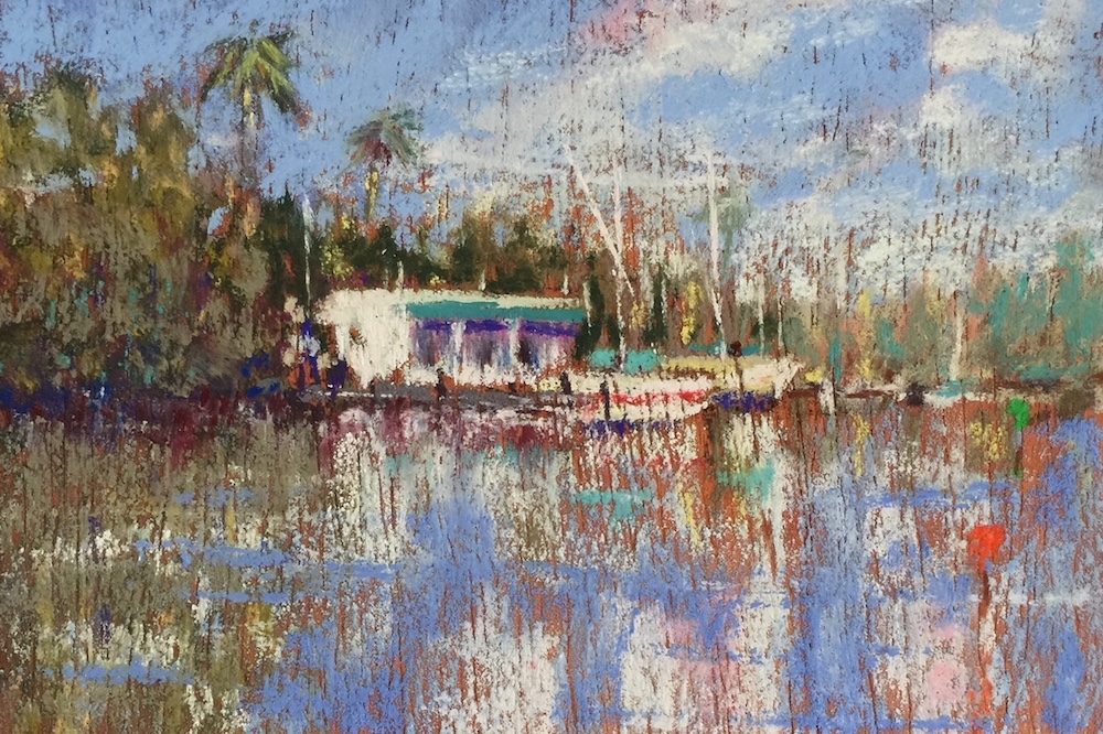Mark Price, "Longboat Key," pastel on painted panel, done en plein air, 5 x 8 in