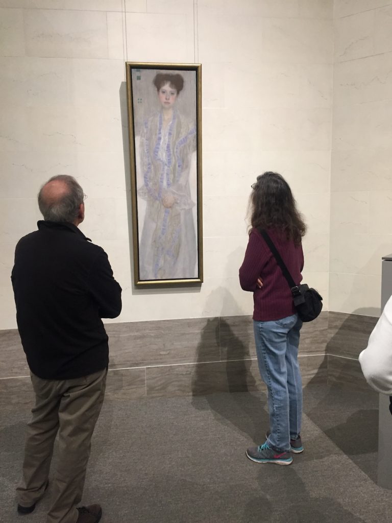 Painting is finished - the reference photo I took at the Klimt exhibition at the Legion of Honour