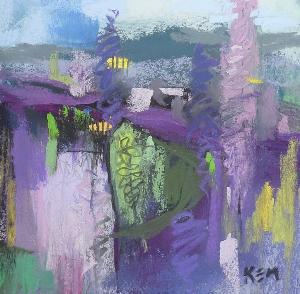 Karen Margulis, "Study in Purple," 2022, pastel on LuxArchival, 8x8 in