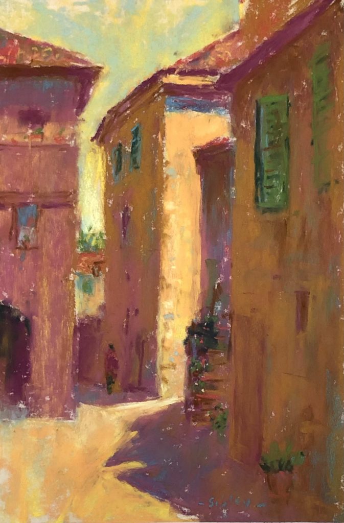 Gail Sibley, "Quiet Afternoon in Trequanda, Tuscany," Unison Colour pastels on UART 500, 8 3/4 x 5 3/4 in. Available. $295