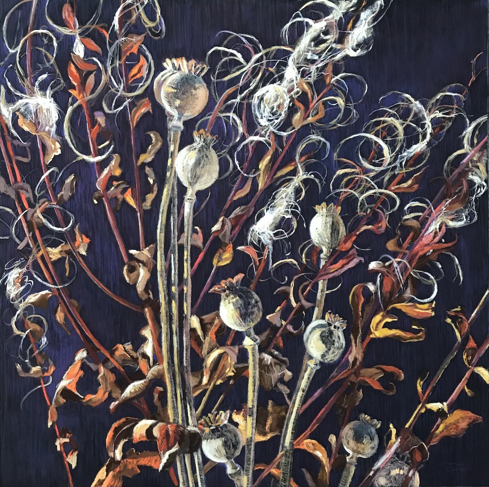 Fiona Carvell, "Wild Opulence," 2021, Unison Colour Pastels on UART paper, 18 x 18 inches. Sold. Exhibited with The Pastel Society UK 2022