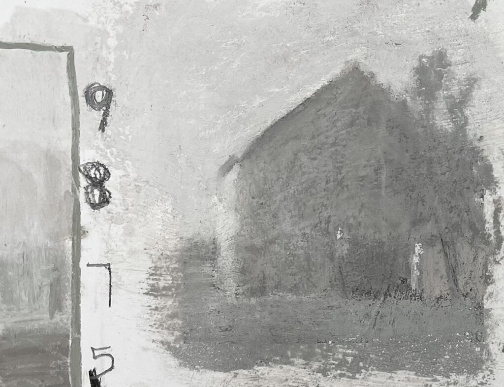 Value study for barn 3 light values: I think this is one of the hardest value study, I am trying to get the feel of a foggy morning, all values become lighter. It’s difficult to stay in that range.