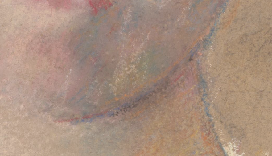 María Cassat, "Retrato de Mabel S. Simpkins," 1898, pastel sobre papel, 24 x 20 pulgadas (61 x 50,8 cm), Museo de Arte de Filadelfia, Filadelfia, Pensilvania, EE. UU. - Detalle de la barbilla (lado derecho)
