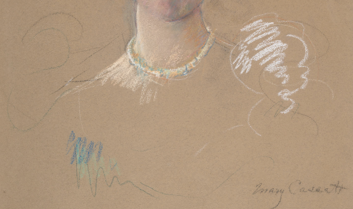 María Cassat, "Retrato de Mabel S. Simpkins," 1898, pastel sobre papel, 24 x 20 pulgadas (61 x 50,8 cm), Museo de Arte de Filadelfia, Filadelfia, Pensilvania, EE. UU. - ¡el vestido!