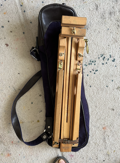 Packing for a Plein Air Trip - Mabef easel with my photographer's tripod case