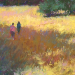 adding figures to your landscape - Gail Sibley, “Exploring the Possibilities,” Unison Colour on UART 400, 9 x 12 in.