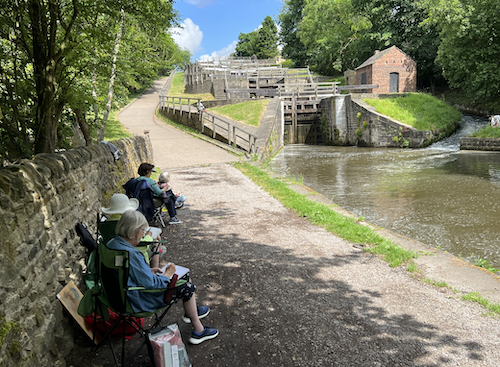 Painting in the Yorkshire Dales - Painting at the Five Rise Locks in Bingley