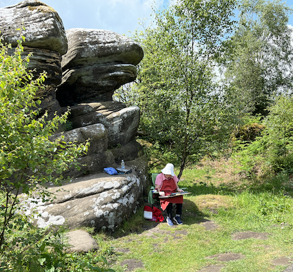 Painting in the Yorkshire Dales - Painting Brimham Rocks