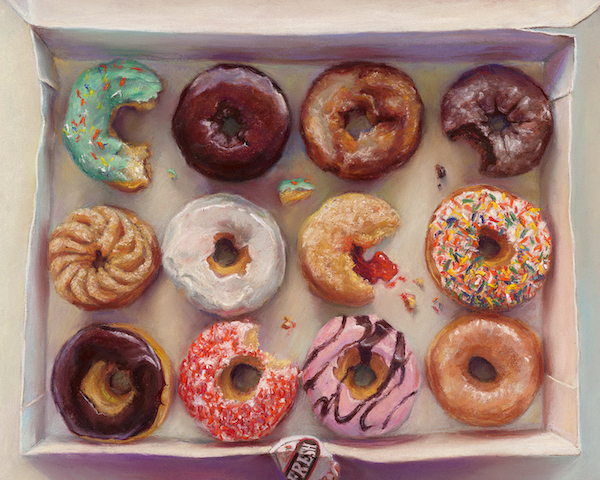 Judith Leeds, "There Went My Diet," pastel on Canson Mi-Teintes, 19 x 25 in.