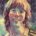 Unconventional colours: Gail Sibley, “Happy Me With Green," Unison Colour pastels on UART 320, 6 x 6 in. Done in about 45 mins. This was a painting I did for one of our October 31-pastels-in-31-days Challenge so time was limited!