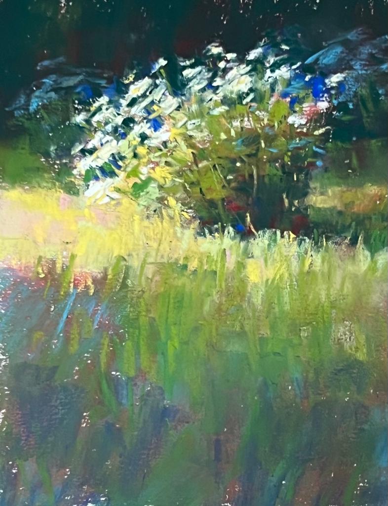 Letting go of the outcome - Gail Sibley, “Daisies in the Spotlight,” Unison Colour pastels on UART 400, 6 x 4 ½ in. Available. $175