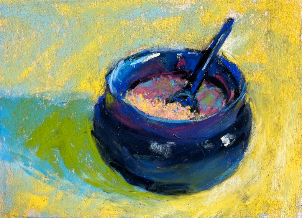 Gail Sibley, “The Salt Cellar,” Unison Colour pastels on UART 400, size 4 ½ x 6 ½ in. Painted from life. Available $150