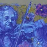 Nicolette van Dam, V. Violets, 22 October 2023, Schmincke pastels on Canson Mi-Teintes Touch, 6 x 12 in.