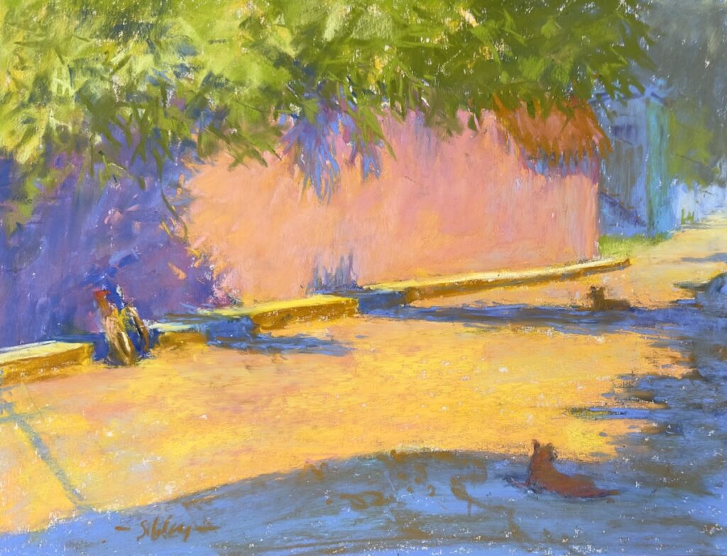 Gail Sibley, Staying Cool, Unison Colour pastels on UART 600, 9 x 12 in - thumbnails en plein air
