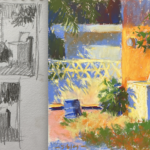 Creating thumbnails en plein air - thumbnails and painting of washing machine