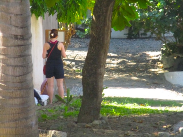 Create momentum - Gail setting up to paint in La Manzanilla
