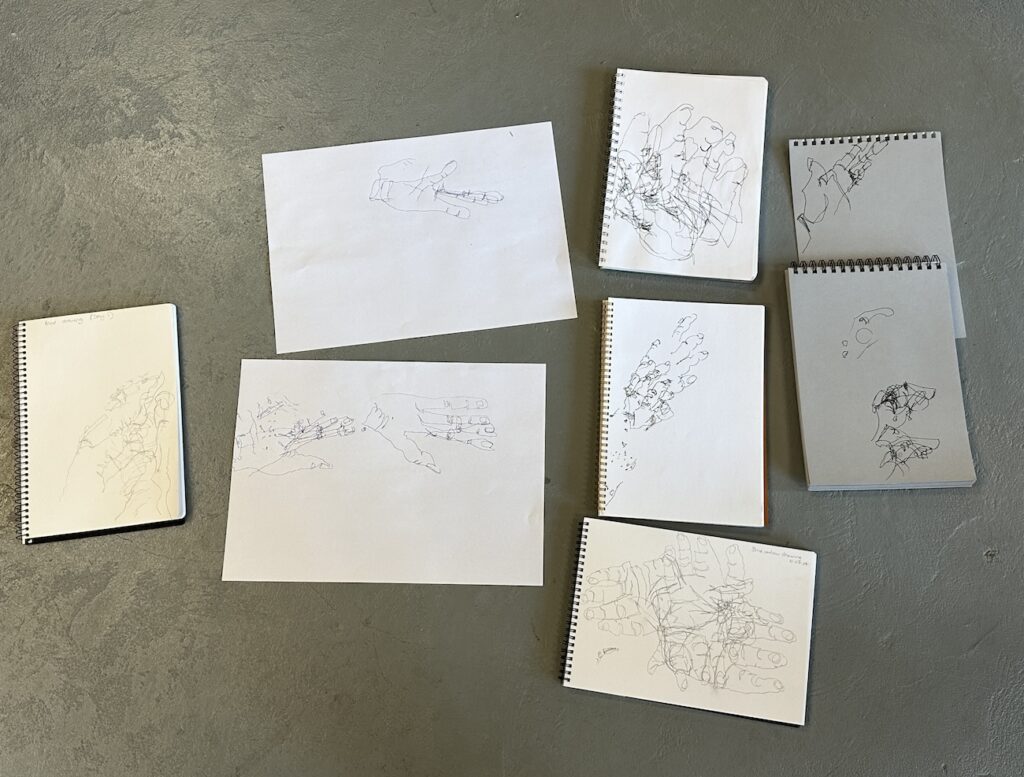 Student work Melbourne - blind contour drawing