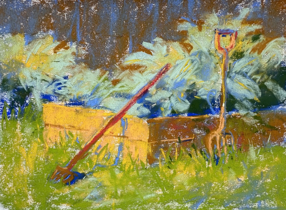 Gail Sibley, "Abandoned for Lunch," Unison Colour pastels on UART 400 paper, approx 5 x 7 in.