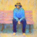 Feature image and image in blog. Gail Sibley, The Pink Bench, Unison Colour on Pastel Premier Italian Clay, 6 1/2 x 5 3/4 in - different value options