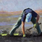 Susan Ellis, Green Sled, 2023, soft pastels on Pastelmat, 16 x 22 in. Sold - feature image