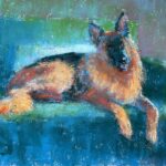 getting back to the easel - Gail Sibley, "Rufus," Unison Colour pastels on UART 500, 6 x 9 in