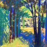 Gail Sibley, “The Turquoise Wall,” Sennelier pastels on UART 400 paper, 10 34 x 9 in.