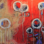 Cory Goulet: Cory Goulet, Big Red, 2018, Unison Colour, Diane Townsend, Sennelier, ink and gesso on Wallis paper, 27x36 in.