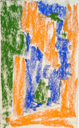 quick plein air painting: Kayak corner first layer