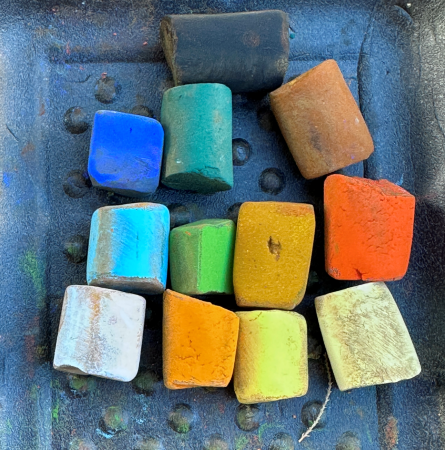 quick plein air painting: Kayak corner - Unison Colour pastels used