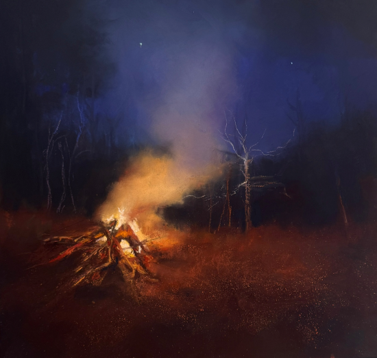 Beth Tockey William: Beth Tockey Williams, Veiled, 2025, pastel on UART paper, 12 x12 in. Sold.