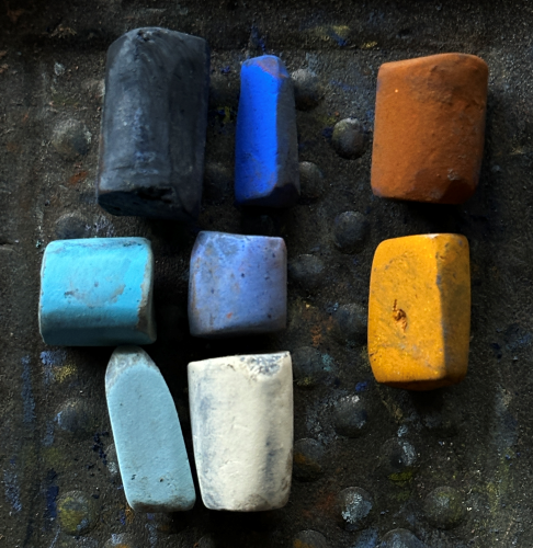 painting the night: Unison Colour pastels used