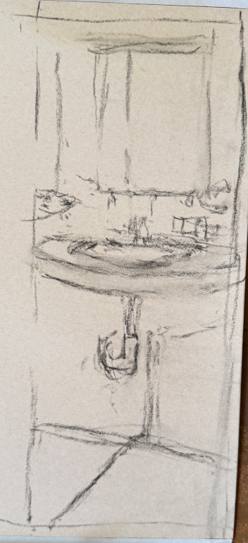 Unexpected Painting Subjects: Drawing in vine charcoal on UART 400