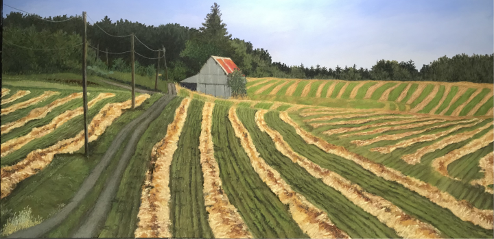 Tim Blackwell: Tim Blackwell, Harvest Gold, 2022, assortment of soft pastels, Nupastels and pastel pencils on Canson Mi-Teintes Touch paper, 12 x 24 in.