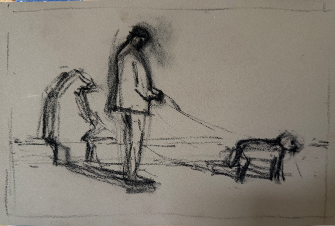 pastel colour study: Vine charcoal on Canson Velvet