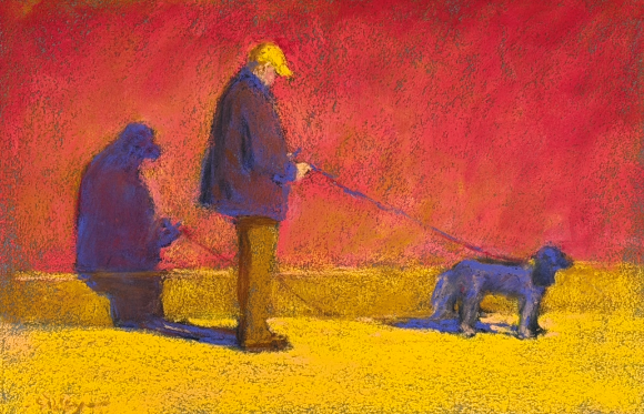 pastel colour study: Gail Sibley, A Brief Pause (Elsewhere series), Unison Colour pastels on Canson Velvet, size?
